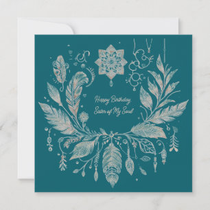 Cartão Coroa Floral Boho Totalmente Personalizável