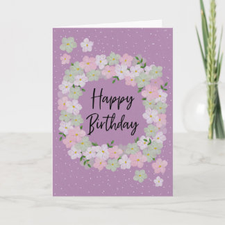 Cartão Coroa Floral de Aniversário