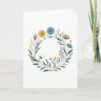 Cartão Coroa Floral de Primavera