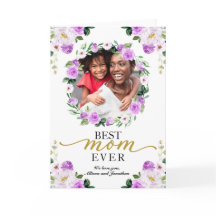 Coroa Floral Roxa Melhor Mãe do Mundo Dia das Mães
