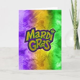 Cartão Coroa tema Mardi Gras festivo SlipperyJoe's reinf