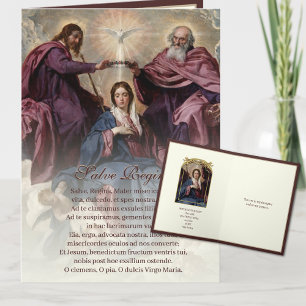 Cartão Coroação da Virgem Maria Católica Salve Regina 