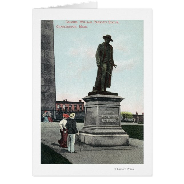 Cartão Coronel William Prescott Statue Scene (Frente)