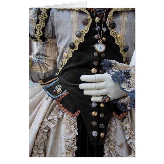 Cartão Corpetes Steampunk, Carnaval, Veneza (Frente)