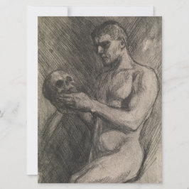 Cartão Corpo de um Homem Segurando uma Caveira (por Alber