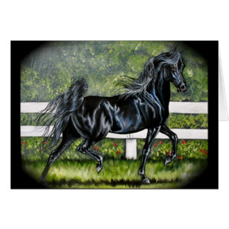 Cartão Corredor árabe preto do cavalo
