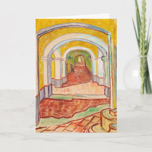 Cartão Corredor de Van Gogh Asilo Amarelo Arte Impression