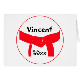 Cartão Correia do vermelho das artes marciais