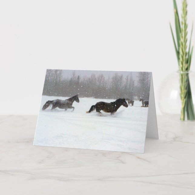 Cartão Correndo na neve (Frente)