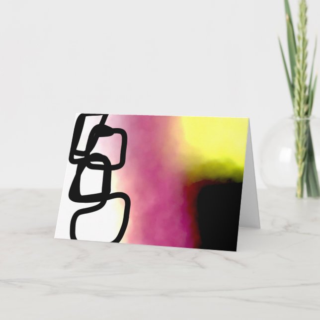 Cartão Corrente de bloqueio: Abstrato cor-de-rosa, amarel (Frente)