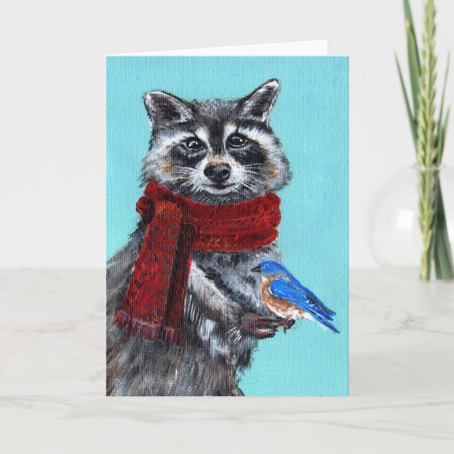 Cartão Corrente de inverno com Bluebird (Frente)