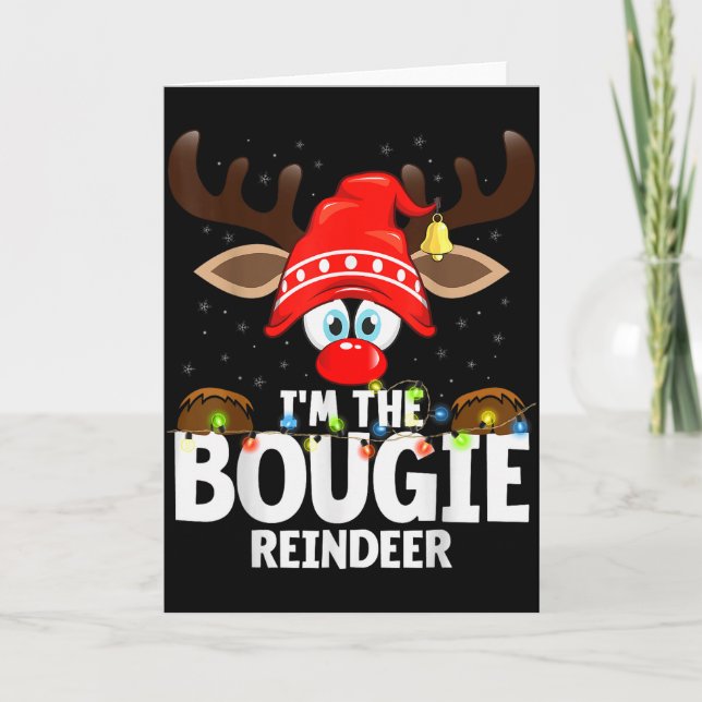 Cartão Correspondência de Natal Eu Sou a Rena Bougie  (Frente)