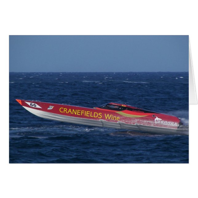 Cartão Corrida em Powerboat Offshore (Frente Horizontal)