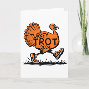 Cartão Corrida Turkey Trot Dia de Ação de Graças Para Men