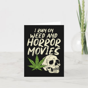 Cartão Corro Filmes De Horror De Erva, Pedra De Halloween