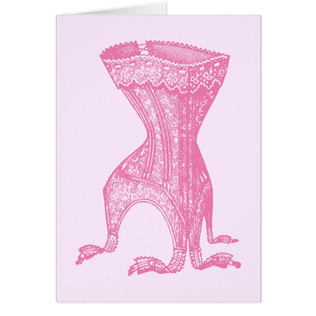Cartão Corset francês rosa (Frente)