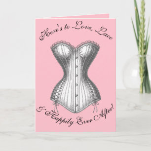 Cartão Corset Vintage Moda Nupcial Arte