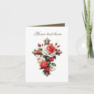 Cartão Corta-Corte com rosas personalizáveis