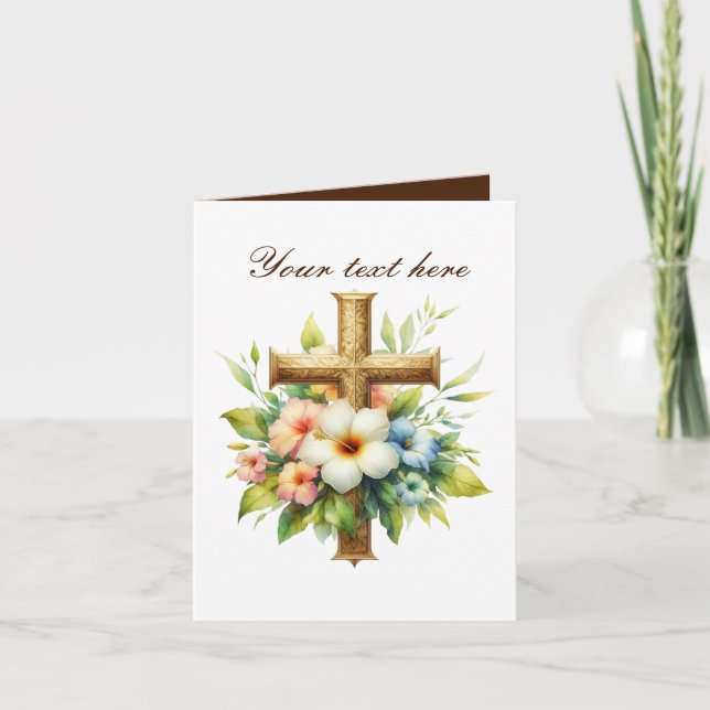 Cartão Corta-Corte com rosas personalizáveis (Frente)