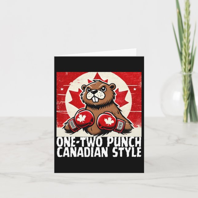 Cartão Corta o Canadá Contra Tarifas Canadianas Beaver B (Frente)