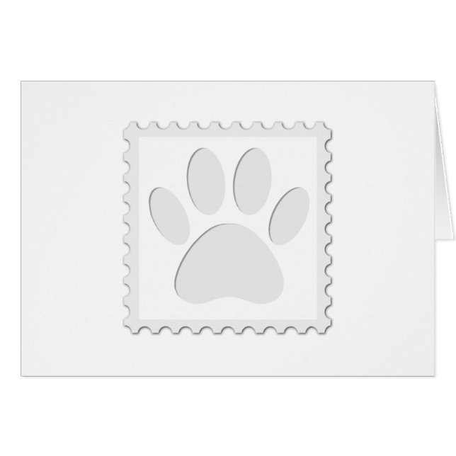 Cartão Cortar Impressão de Pata de Cão (Frente Horizontal)
