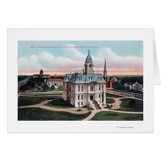 Cartão Corte House, Poste Office, Capitol Bldg (Frente Horizontal)