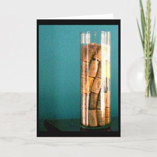 Cartão cortiça do vinho