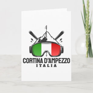 Cartão Cortina D'ampezzo Itália Estação de Esqui Retro Es