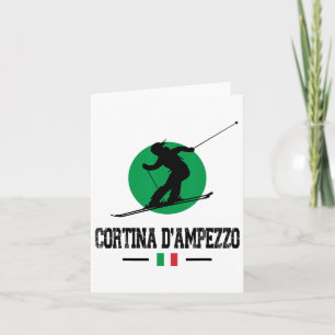 Cartão Cortina D'ampezzo Itália Ski Resort Alps Italiano