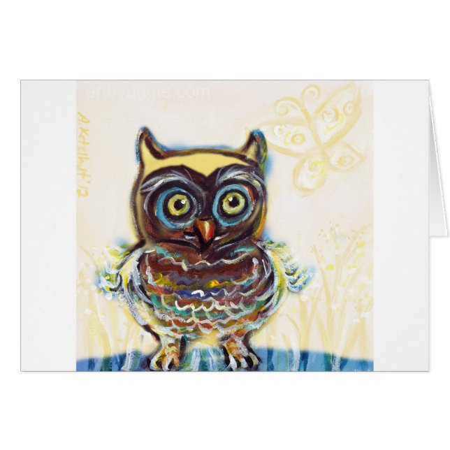 Cartão coruja bonito do bebê (Frente Horizontal)