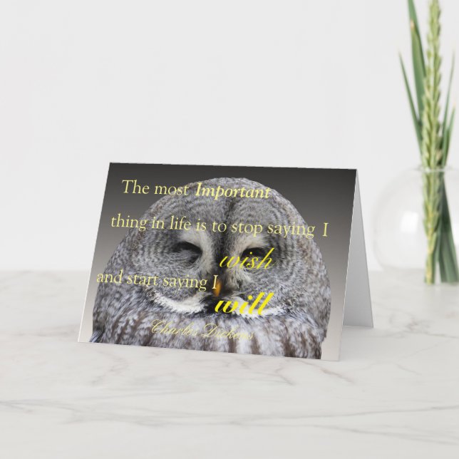 Cartão Coruja da boa sorte (Frente)