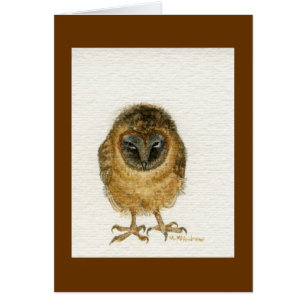 Cartão "Coruja de celeiro enfrentada da cinza "