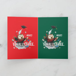 Cartão Coruja de Formatura Engraçada Finalmente Livre Car