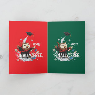 Cartão Coruja de Formatura Engraçada Finalmente Livre Car