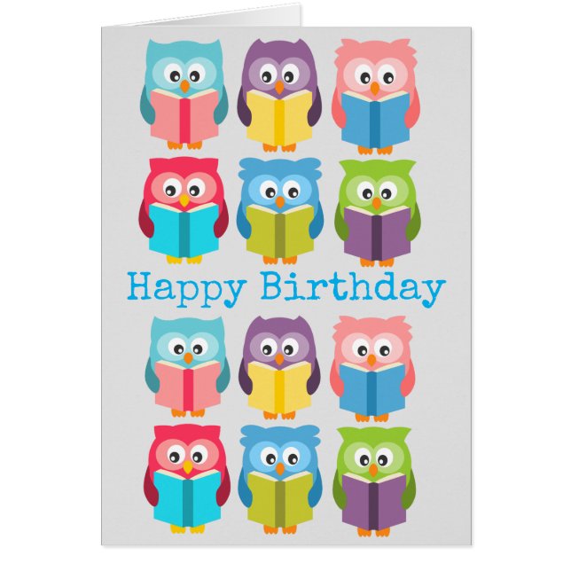 Cartão Coruja de leitura (Frente)