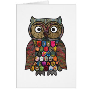 Cartão Coruja dos retalhos