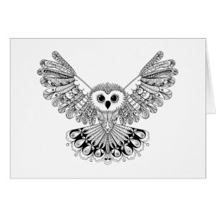 Cartão Coruja preta do estilo