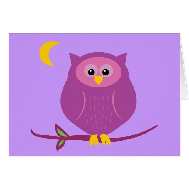 Cartão Coruja Roxa (Frente Horizontal)