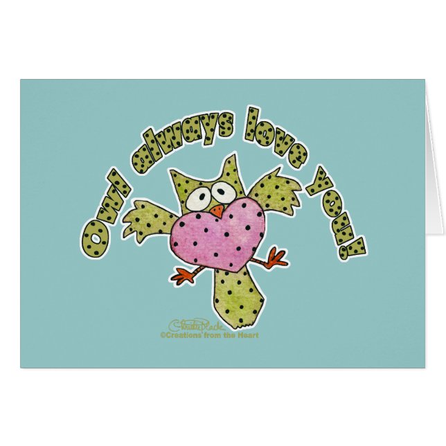 Cartão Coruja Sempre Te Ama! (Frente Horizontal)