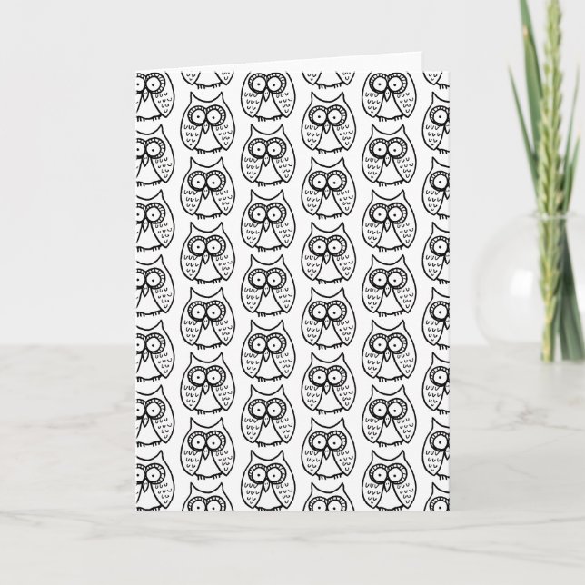 Cartão Corujas de Desenho Animado Engraçadas (Frente)