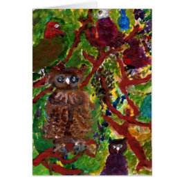 Cartão Corujas nas árvores, #2
