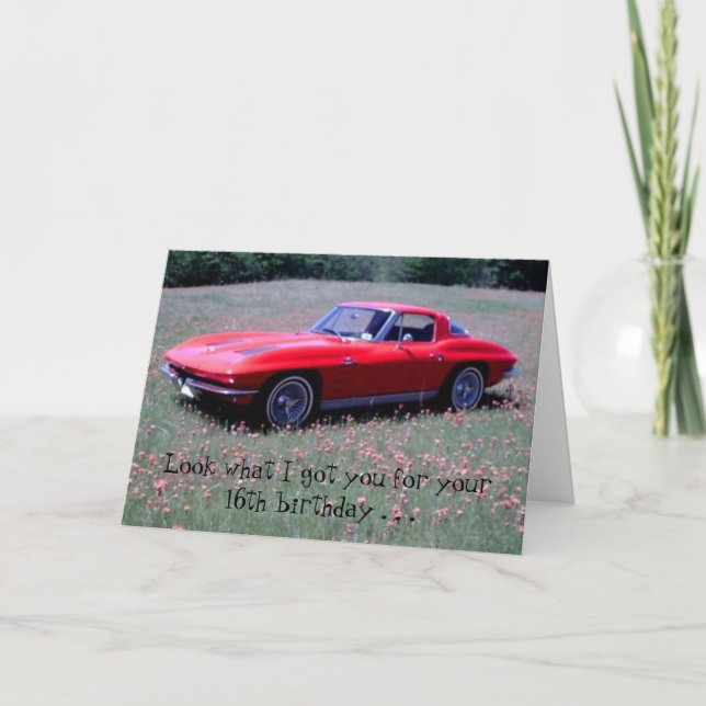 Cartão Corvette Birthday Card (Frente)