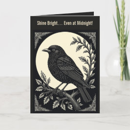 Cartão Corvo da Crista Enluarada