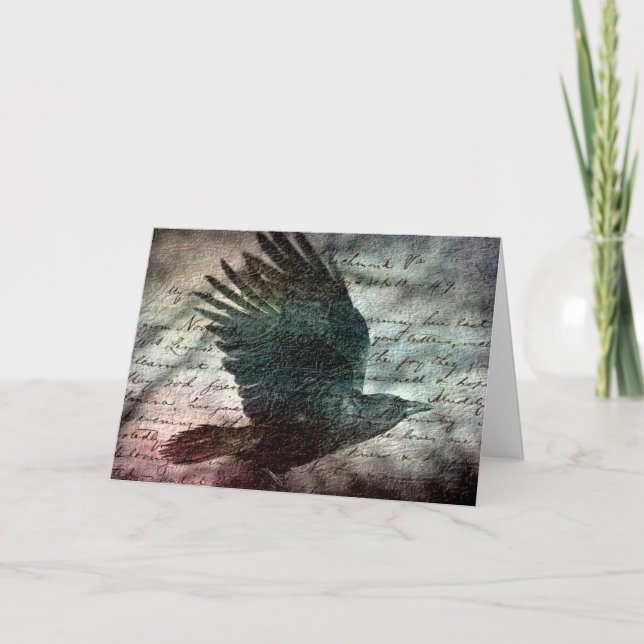 Cartão Corvo do Grunge do ponto de entrada, aniversário (Frente)