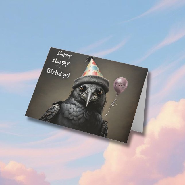 Cartão Corvo feliz aniversário  (Criador carregado)