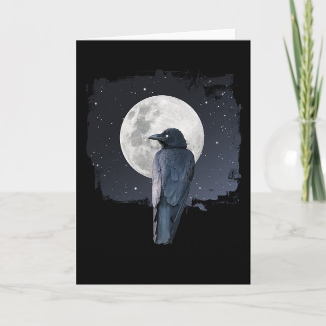 Cartão Corvo Florestal Lua Fria (Frente)