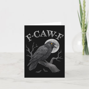 Cartão Corvo Negro F-caw-f Raven Preto Humor Gótico M