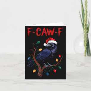 Cartão Corvo Preto, F-caw-f Meme Pássaro Preto Com Chapéu