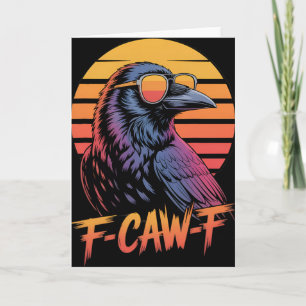 Cartão Corvo Preto F-caw-f Vintage Gótico Humor Adulto