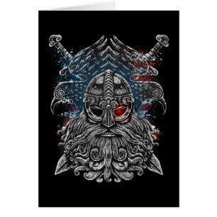 Cartão Corvos e espadas de Odin Mitologia Viking EUA band